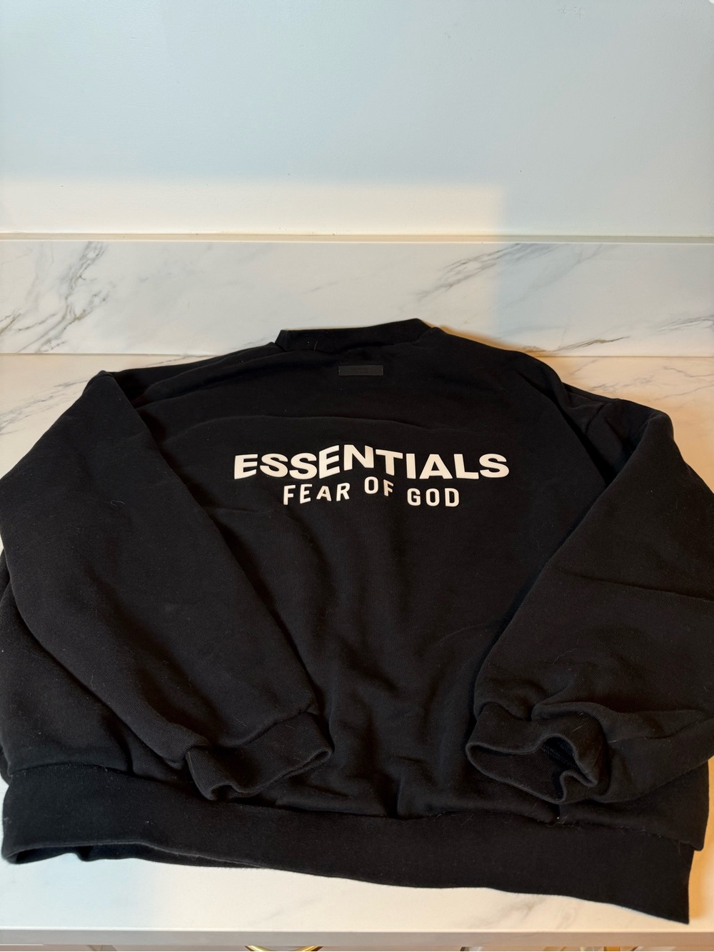 Essentials black oversized crewneck